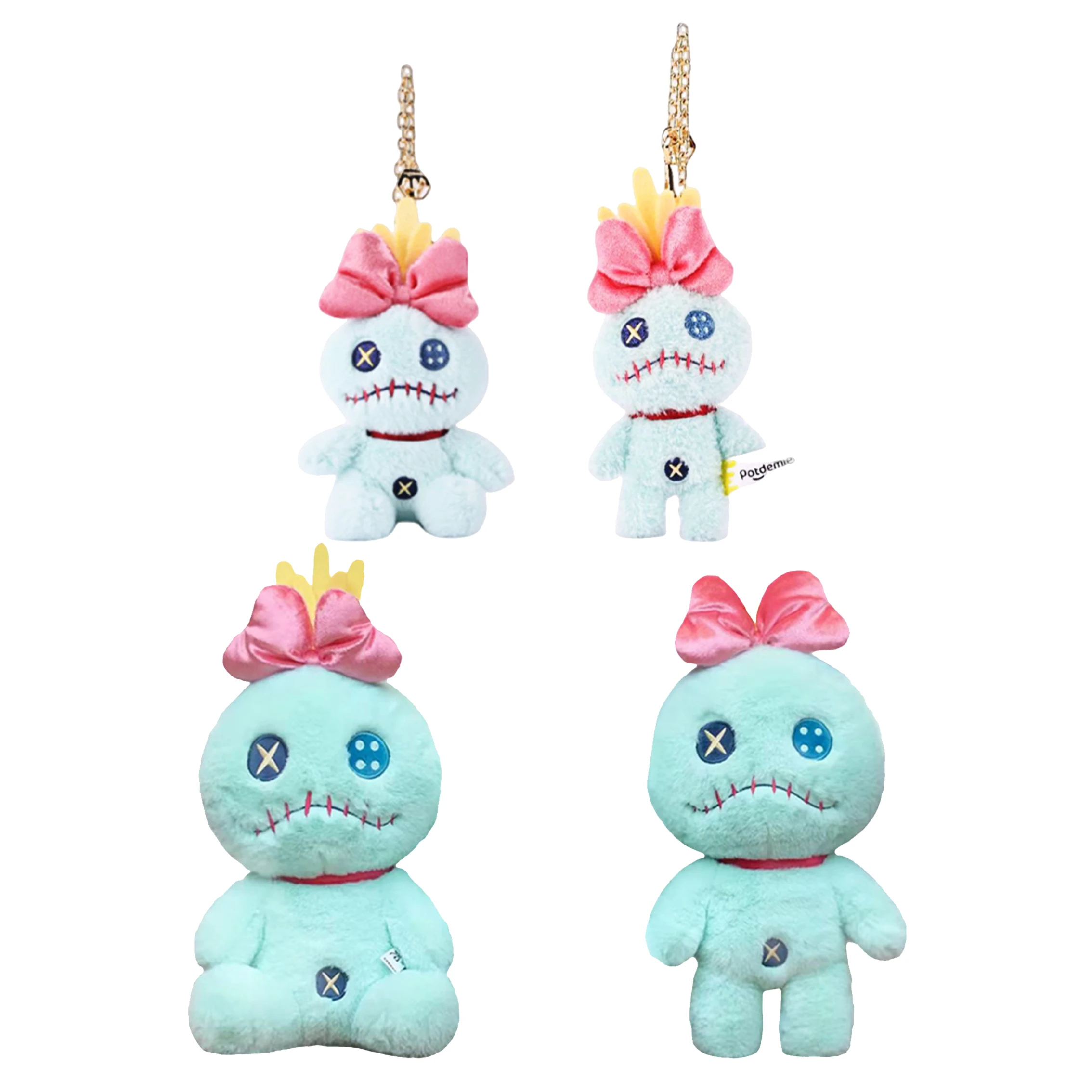 

New Genuine Disney Lilo & Stitch Scrump Cute Plush Toy Small Gold Keyring Keychain Stuffed Toy Backpack Pendant Christmas Gift