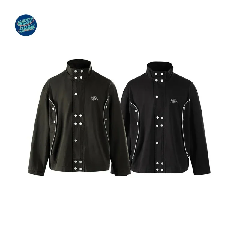 WESTSHAN Top Quality EU US Size Men's Bomber Jacket Lightweight Casual Spring Fall Windbreaker Zip Up Coat with Pocket