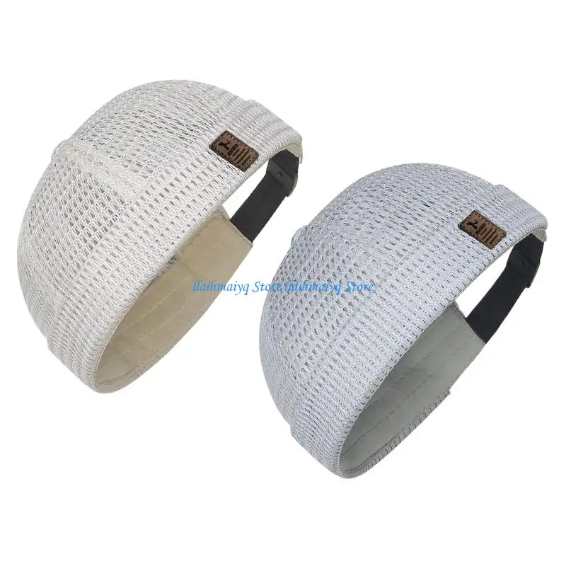 573B 2Pcs Mesh Skull Cap Sweat Wicking Fast Dry Fabric Docker Hat For Sport Activity