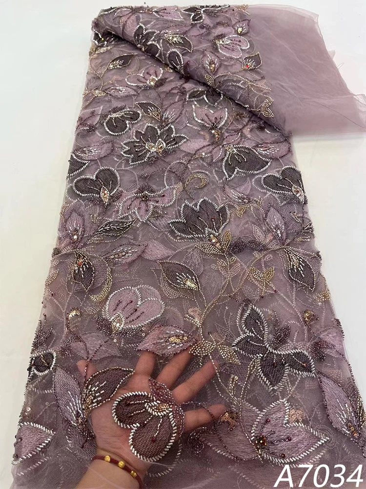 

Кружевные ткани с бисером, 3D цветами и тюлем, высококачественные африканские кружевные ткани с пайетками и бусинами для нигерийских праздничных платьев