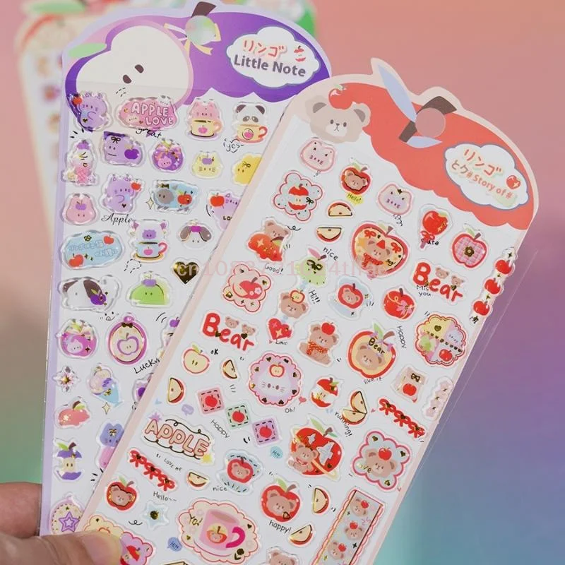 Kawaii كريستال تنقش ثلاثي الأبعاد الكرتون الحيوان ملصقات فتاة لطيف حساب اليد Ccd قضية الهاتف المحمول الديكور الشارات