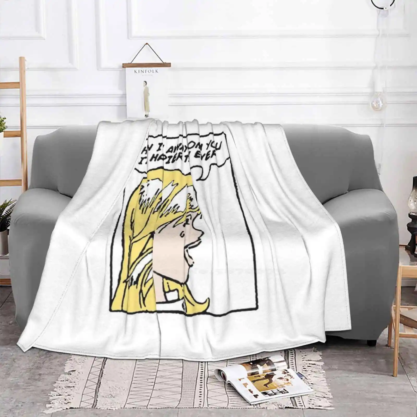 Get Away From Me Trend Style Funny Fashion Soft Throw Blanket Eilish Happier Than Ever Your Power Music Pop Song Marchendise