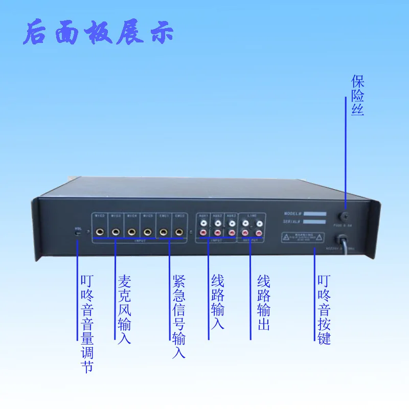 Public Address Preamplifier Usb Independently Adjustable Line Volume Signal Amplifier