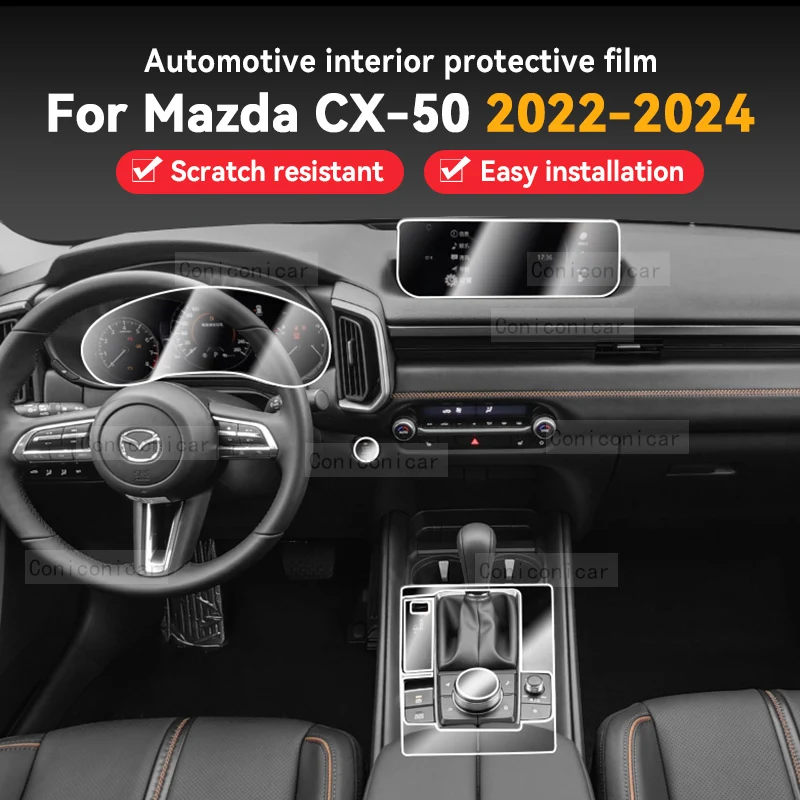 

For Mazda CX-50 2022-2024 Car Gearbox Panel Film Dashboard Screen Protective Sticker Interior Anti-Scratch Film Accessories