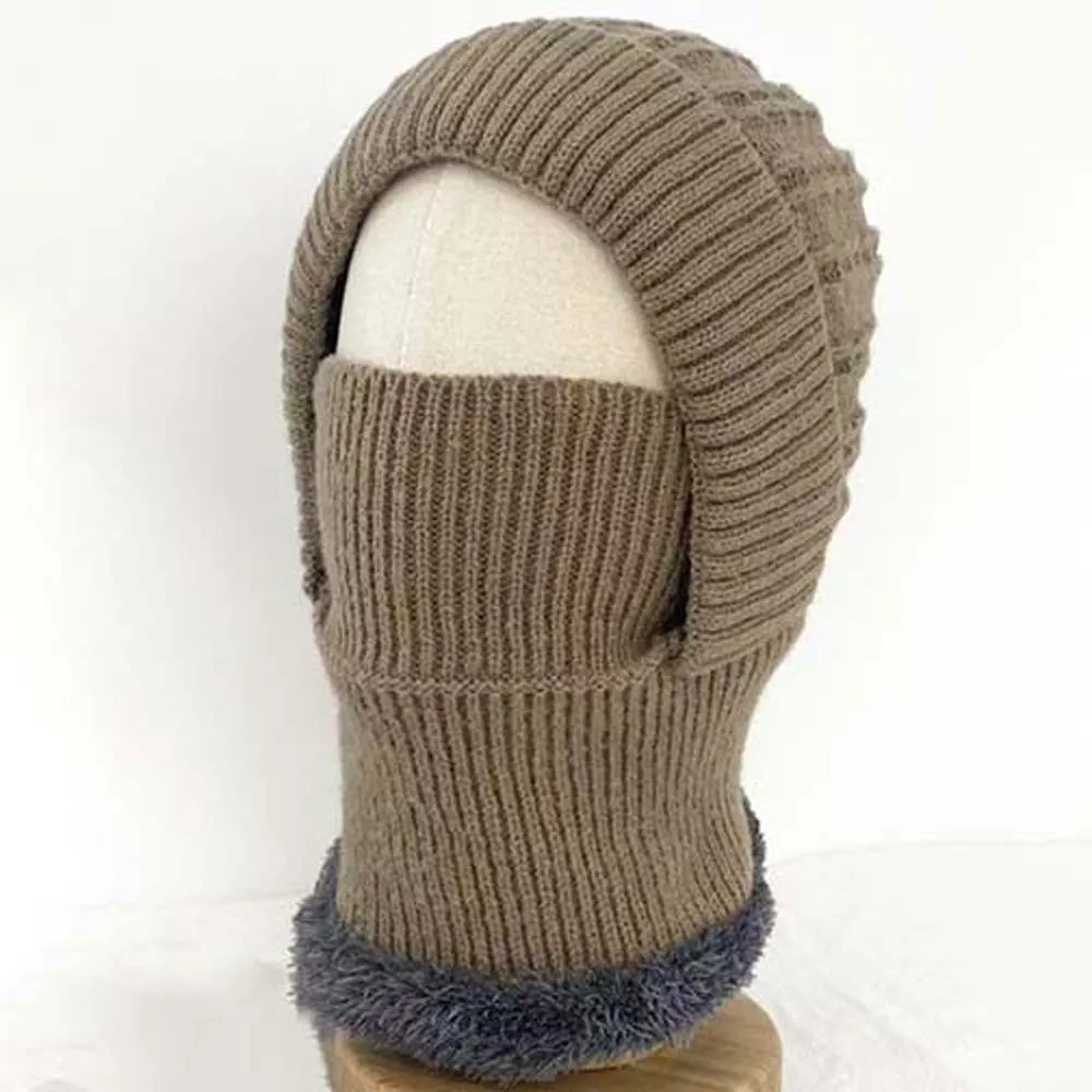 

Модная теплая кепка с капюшоном и шеей, эластичная ветрозащитная зимняя пуловерная кепка, однотонная флисовая шапка-балаклава для пешего туризма