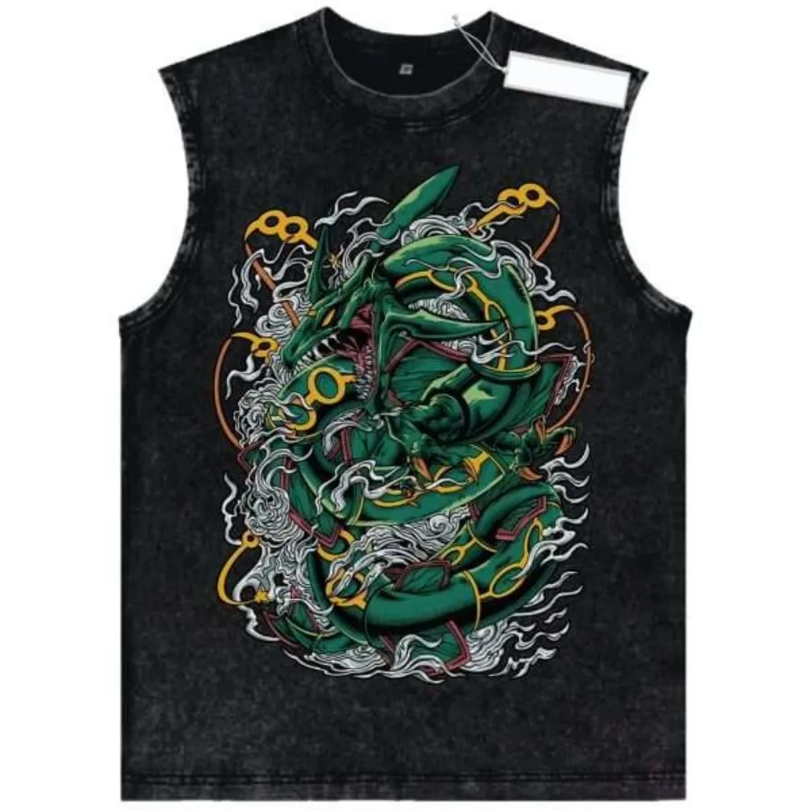 

Vintage Washed Pokemon Character Tank Top Men Women Retro Fashion Print Sleeveless Vest Streetwear Lightweight Loose Summer Tops