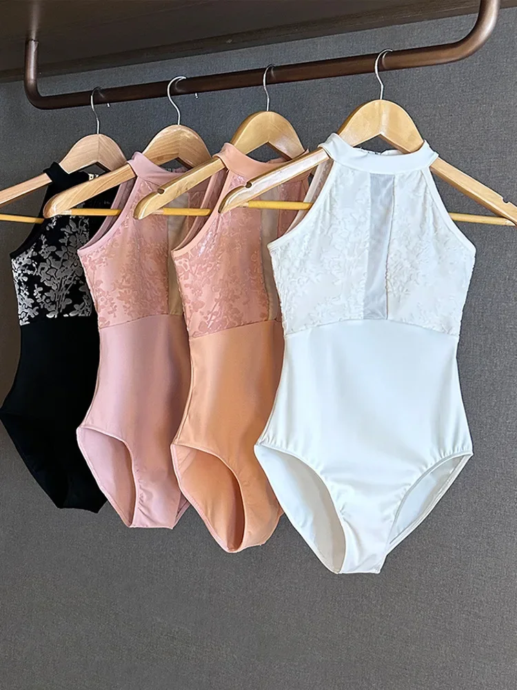 

Halter Ballet Dance Tights Female Sleeveless Dance Jumpsuit Adult Elegance Daily Practice Ballet Dance Clothes Yoga Tights