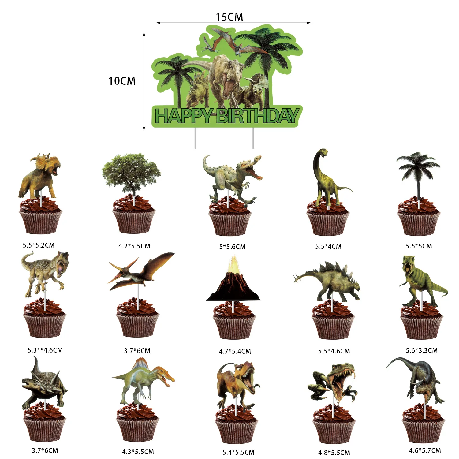 Dino-Geburtstagsparty-Dekorationsset: Banner, Girlande, Hängende Spiralen, Jurassic-Dinosaurier-Thema für Kinderpartys – Detail 6