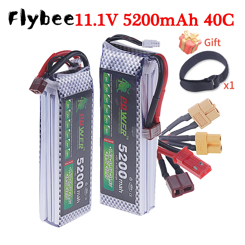 

3s 11.1V Lipo Rechargeable battery 5200mah For RC Drones Car Airplane Helicopter Boats Trucks Toys Spare 11.1v Lipo Battery