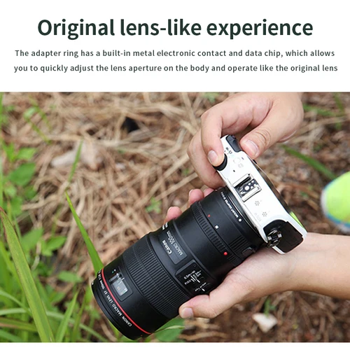 Imagen 2 del producto Adaptador de lente EF-EOS M, adaptador de montaje electrónico de enfoque automático EF a M para lentes Canon EF/EF-S a cámaras sin espejo serie EOS M