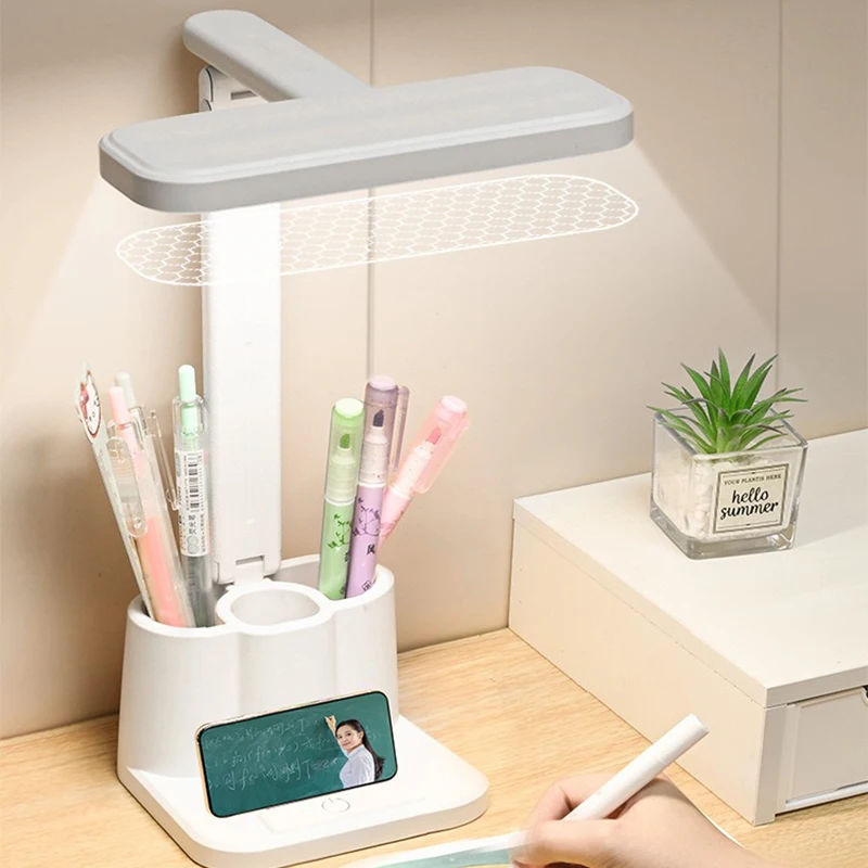 Imagem -02 - Led Dimmable Touch Night Light Desk Lamp Níveis Usb Recarregável Proteção para os Olhos Lâmpada de Mesa Dobrável para Quarto Mesa de Cabeceira