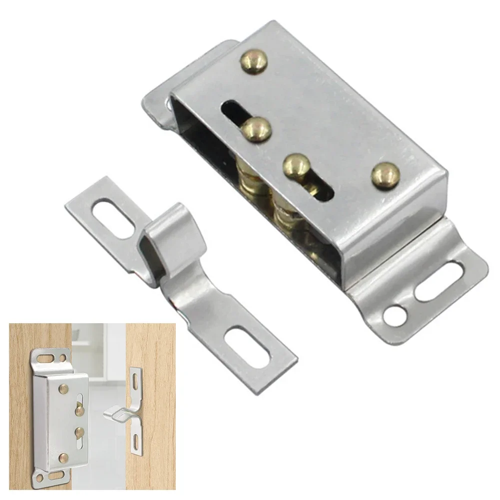 Aço inoxidável Magnetic Cabinet Catches, Double Roller Door Close Catch, apto para autocaravanas, caravanas, barcos, Home Hardware