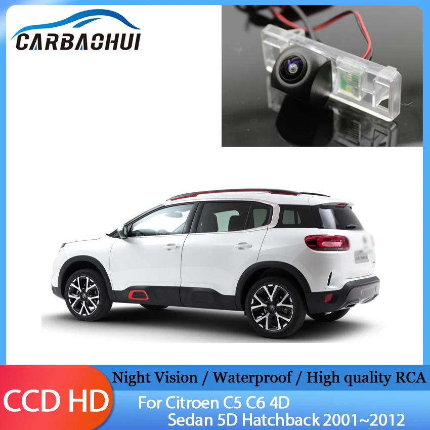 Original Screen Compatible Adapter Car Rear View Camera Reverse Camera CCD Night Vision For Citroen C5 C6 4D Sedan 5D Hatchback