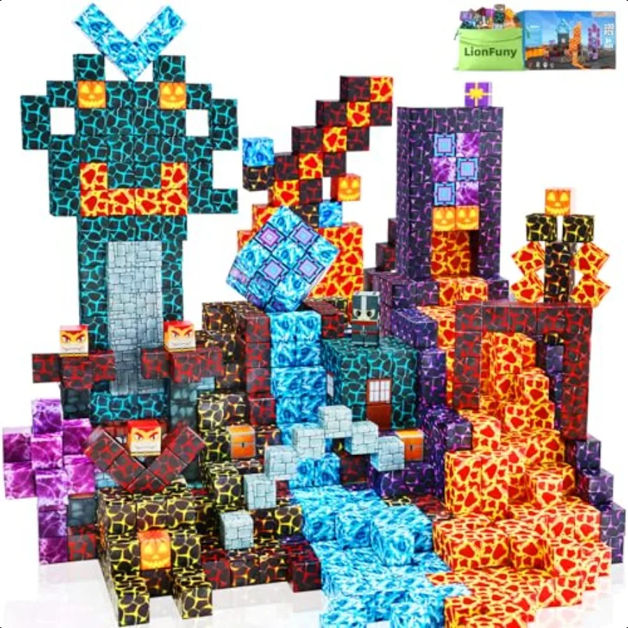 

Magnetic Blocks100PCS Magnetic Building Blocks Magnet Blocks Build 3D World Stacking Toys STEM Sensory Educational Toys Gifts S