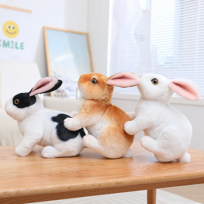 20 cm Simulation Niedlichen Kaninchen Plüsch Fell Realistische Kawaii Tier Osterhase Kaninchen Spielzeug Modell Geschenk Hause Dekoration – Detail 7