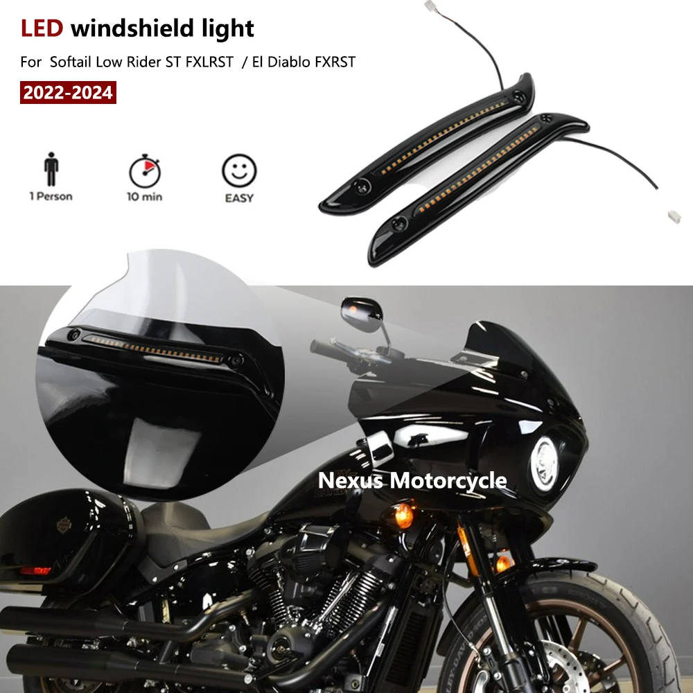 Motorcycle For Harley Softail Low Rider ST Tracer Decorative Lamps  Windshield Daylight Running Lamps and Turn Signal Lamps