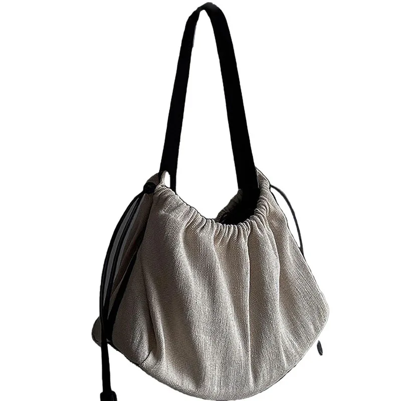 

New Large Capacity Canvas Bag Retro Art Single Shoulder Bag Women Vintage Simple Portable Large Cotton Linen Handbag