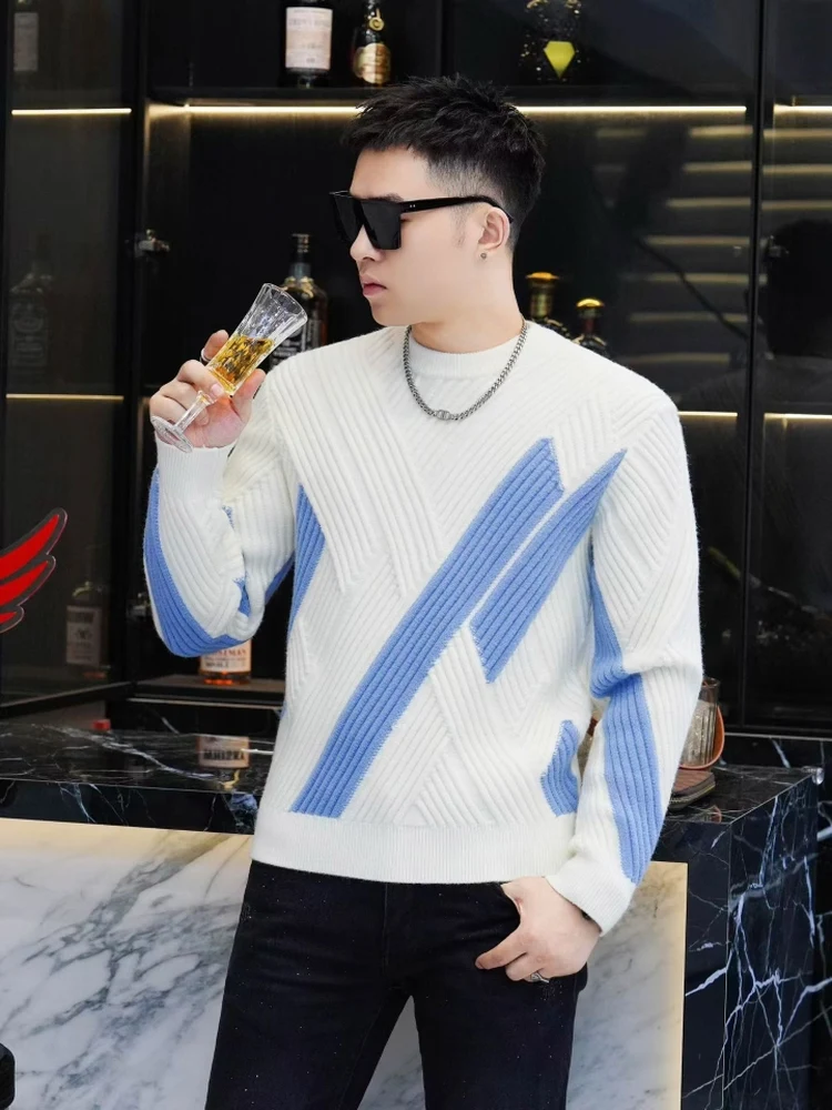 

Мужской вязаный круглый свитер Ne, модный, универсальный, высокого качества, удобный, деловой, повседневный, осенне-зимний, Новое поступление