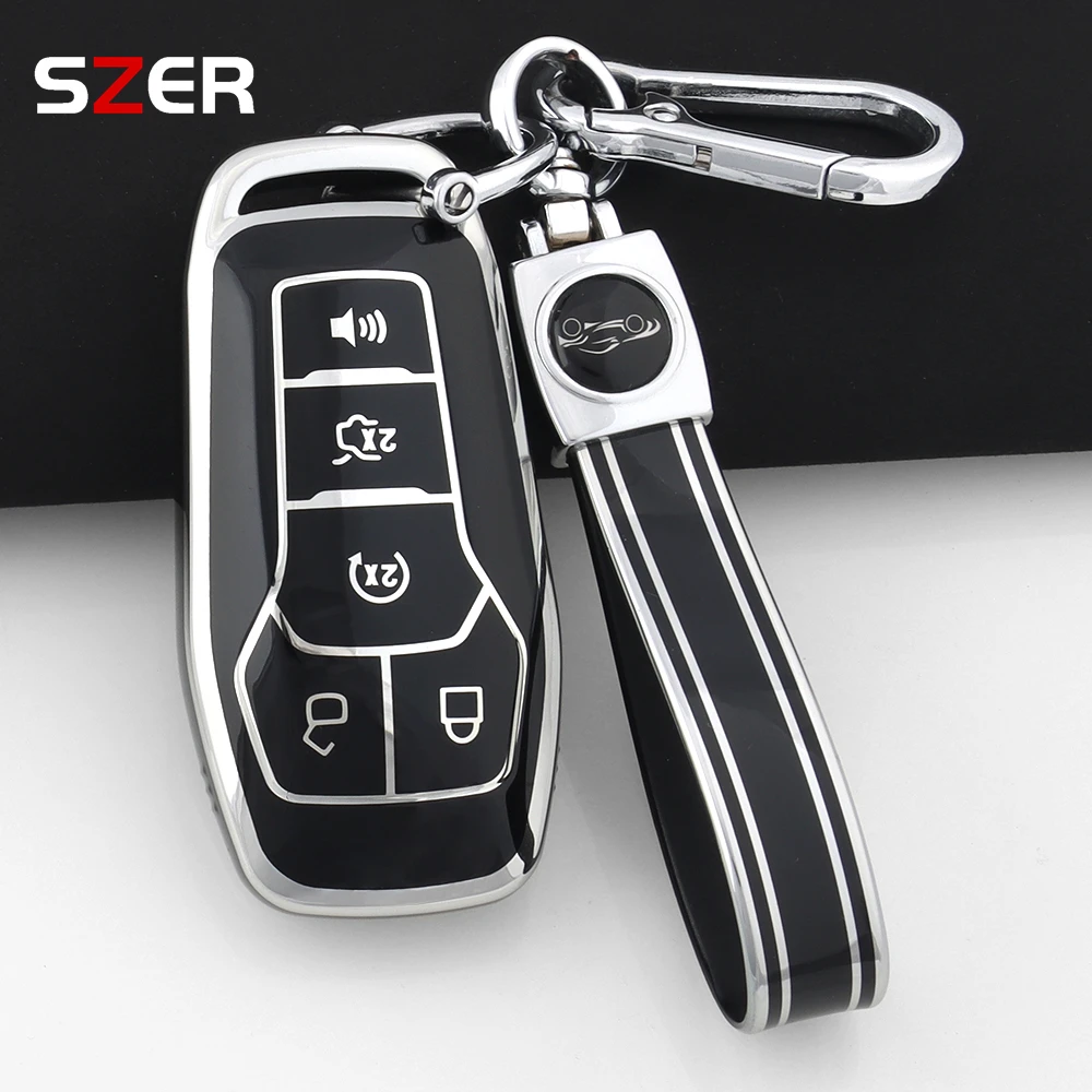 TPU Auto Smart Key Fall Fob Abdeckung Für Ford Fusion Mondeo Mustang F-150 Explorer Rand 2015-2018 Halter Schlüsselbund fob Zubehör