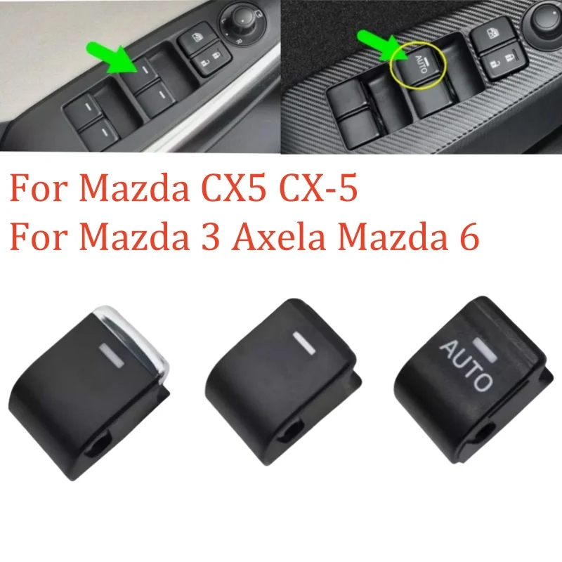 1pc Auto Front Left Window Switch Control Lifter Button Cover For Mazda CX5 CX-5 2013-2022 3 Axela 2014-2019 6 Atenza 2014-2022