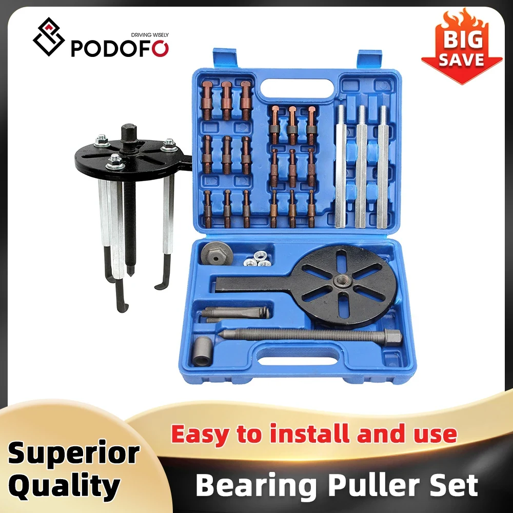 Podofo-Juego de extractor de cojinetes 21 en 1, herramienta de extracción de cojinetes de 3 mordazas, desmontaje de orificio interno para 6005, 6006, 6007, 6008