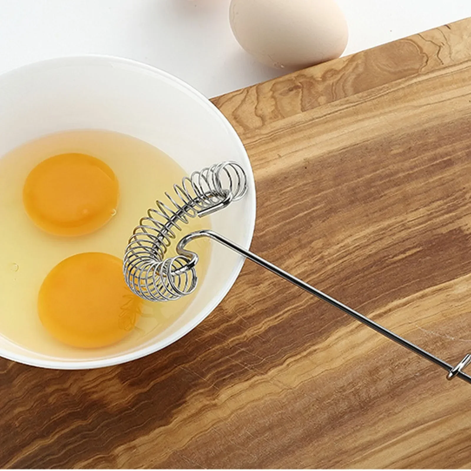 Stainless Steel Manual Egg Beater Spring Coil Coffee Milk Hand Whisk Mixer Egg Foamer Egg Cream Stirring Kitchen Baking Tools