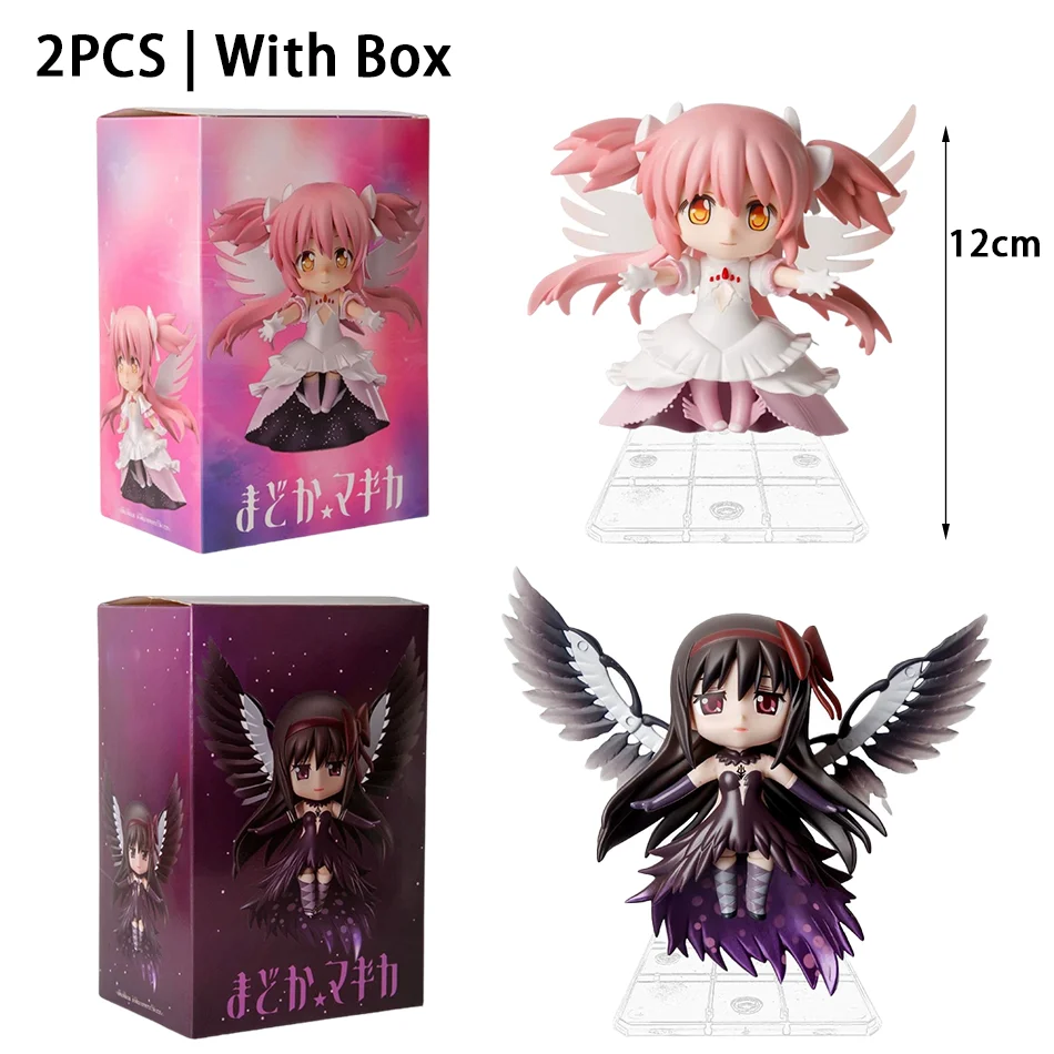 1-2 Stück Magische Flügel-Mädchen-Figur Anime Actionfigur Chibi-Puppe PVC Sammlermodell Desktop-Deko Statue Weihnachtsgeschenke