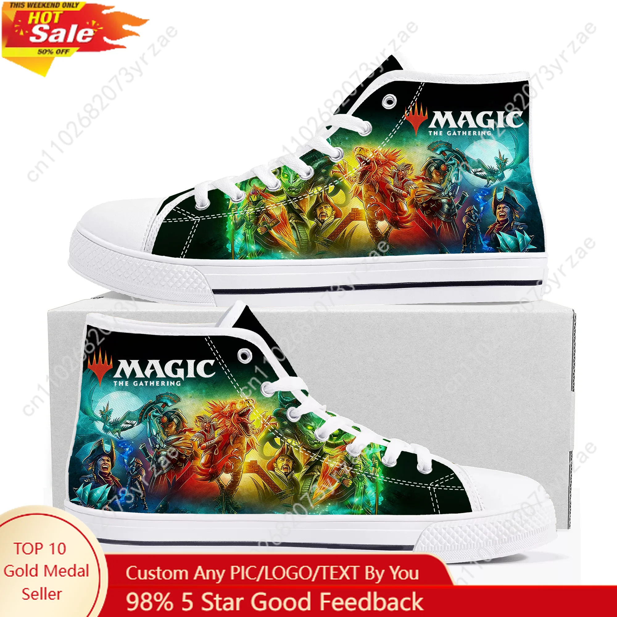 

Magic The Gathering High Top High Quality Sneakers Mens Womens Lightweight Canvas Sneaker Casual Walking Shoes Custom Shoe