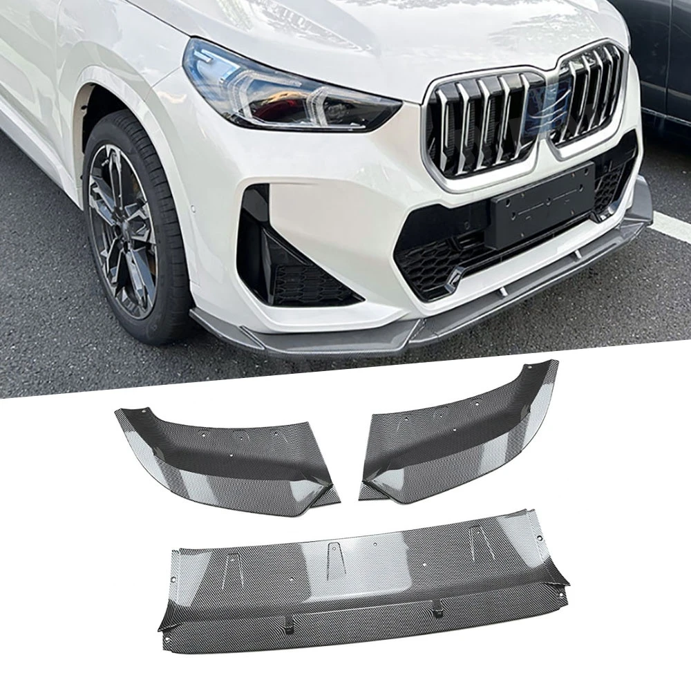 

Front Bumper Spoiler Lip For BMW X1 U11 M Sport 2023+ Carbon Look Gloss Black Car Front Lip Splitter Protector Car Accessories