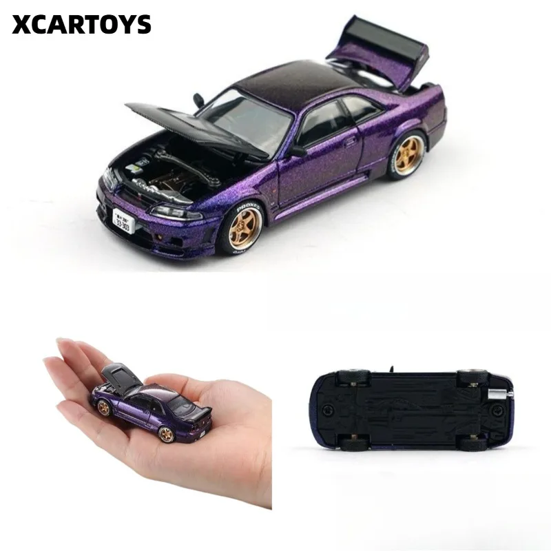 POPRACE 1/64 Nissan Skyline GT-R R33 Alloy Diecast Model Miniature Display Ornament For Adult JDM Collection