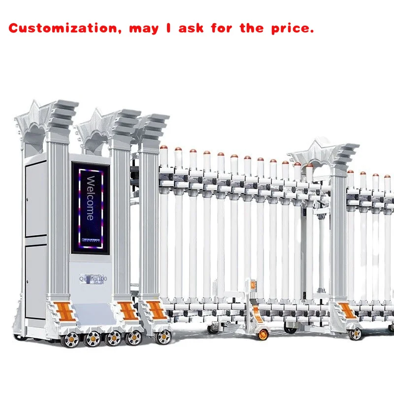 custom.Qigong Stainless Steel Telescopic Retractable Gate Automatic School Shrink Gate