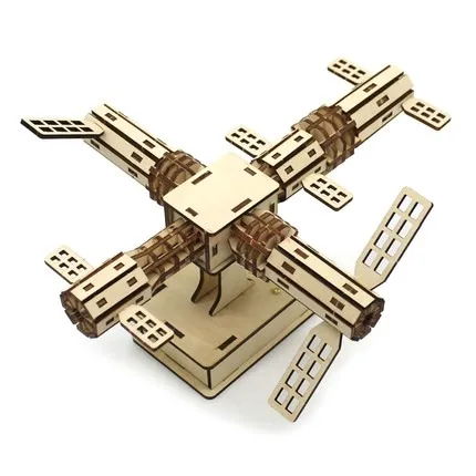physical experiment Space station stem science toy hand-assembled material package wooden science model music box Christmas gift