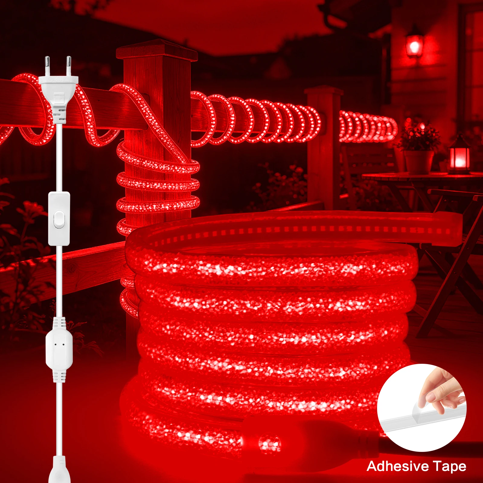 220V COB LED Neon Strip Crystal Glow IP65 White Warm Blue Red 288LED/M Flexible Ribbon Tape Party Christmas Garden Wedding Light