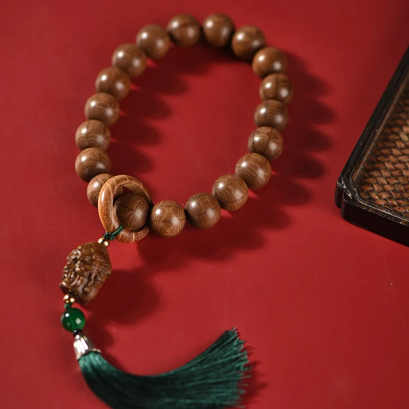 Six-rod wood hand-held prayer , 15mm Buddhist beads, car pendant, hanging ornament with tassels