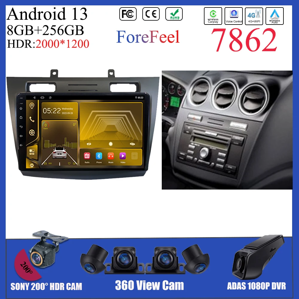 

Автомобильный мультимедийный проигрыватель для Ford Connect TOURE 2008-2011 5G WIFI GPS навигация Carplay видео головное устройство Android Авто No 2 din DVD
