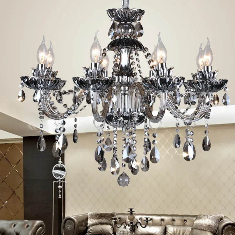 European Luxury Crystal Chandelier LED Candle Living Room Restaurant Bedroom Villa Hotel Clothing Store KTV Pendent Lamp