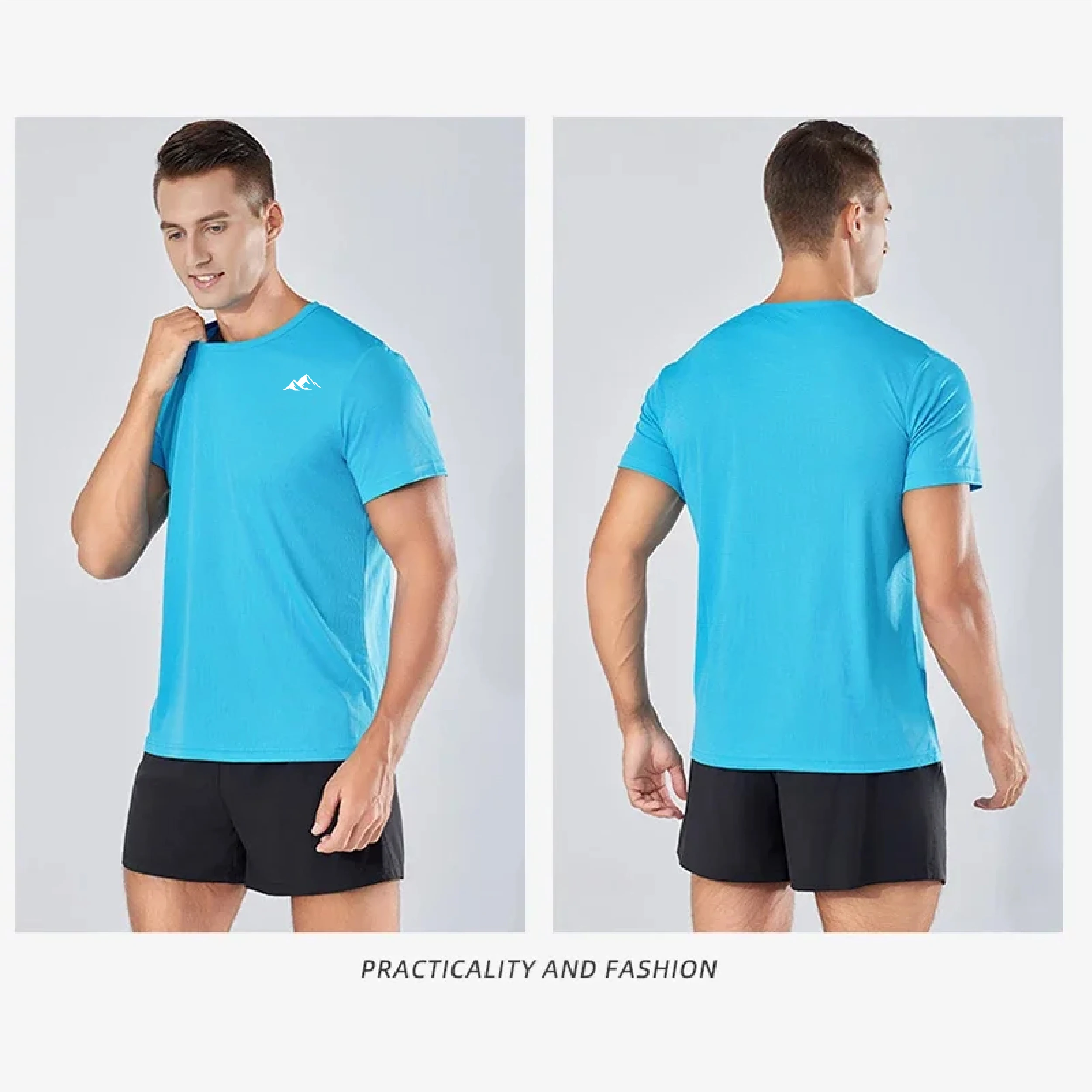 Summer Mens Quick Dry Running Bodybuilding Shirts Sport Gym T Shirt Men Short Sleeve Fitness Tops Oversized T-Shirt Jersey view 4