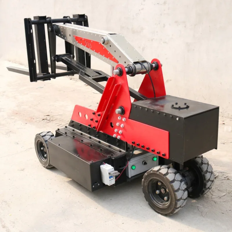 Forklift elektrik tangki kecil yang dipasang di tempat, untuk pengangkatan logistik gudang, pemuatan dan pembongkaran, stacker hidrolik.