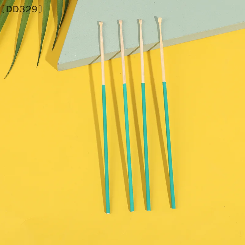 

〔DD329〕4 Pcs Bamboo Wooden Ear Cleaner Spoon Anti-Skid Earpick Earwax Removal Ear Care