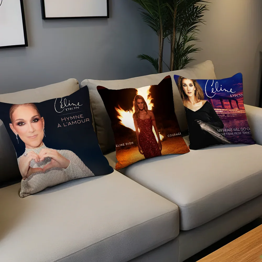 Album DionS cushion cover Pillow Cover Case C-Celine Singer Room Bedroom Sofa Living Backrest Car Square Headboard