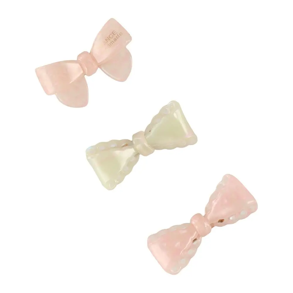 Simple Jelly Color Bow Hairpin Barrettes Headwear Mini Hair Claw Hair Accessories Korean Style Acetic Acid Hair Clip Ladies