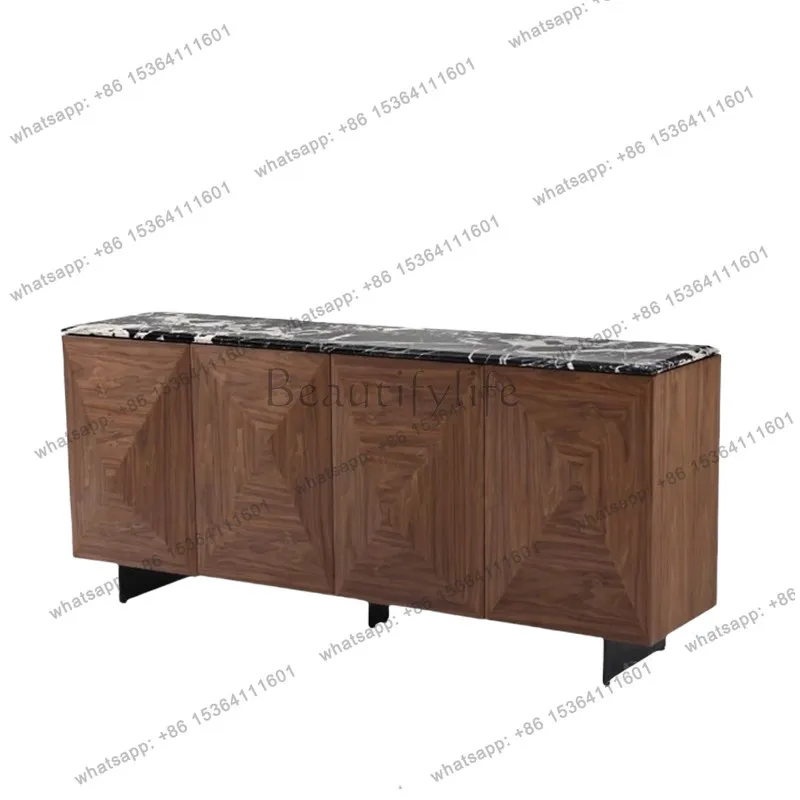 

Italian minimalist natural luxury stone dining side cabinet light luxury entrance cabinet customization