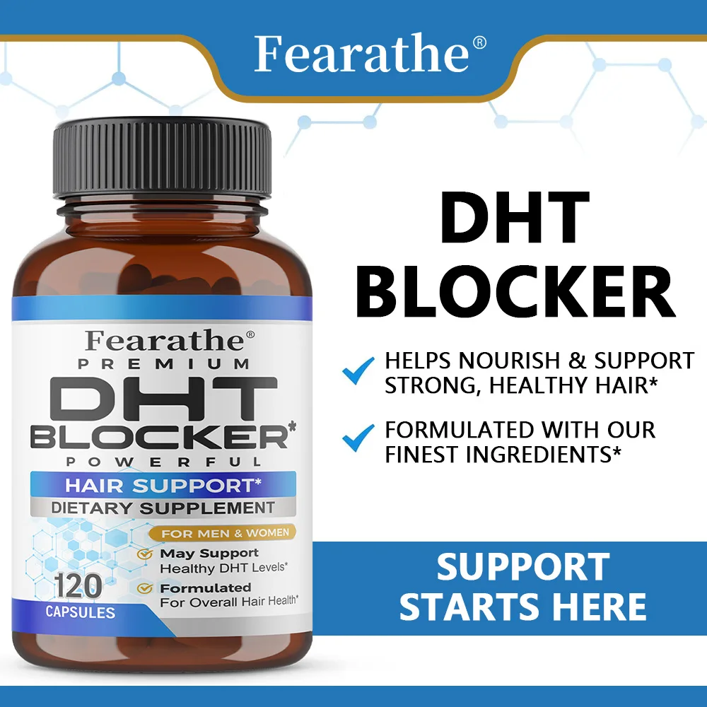 مكمل مانع DHT الفاخر - يحتوي على بيوتين ومنشار بالميتو - يدعم نمو الشعر الصحي - مناسب للرجال والنساء