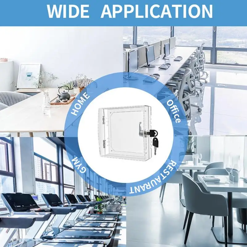 

16X15X6cm Thermostat Lock Box Clear Thermostat Cover Acrylic With Key Thermostat Guard Fits Easy To Install Electrical Equipment