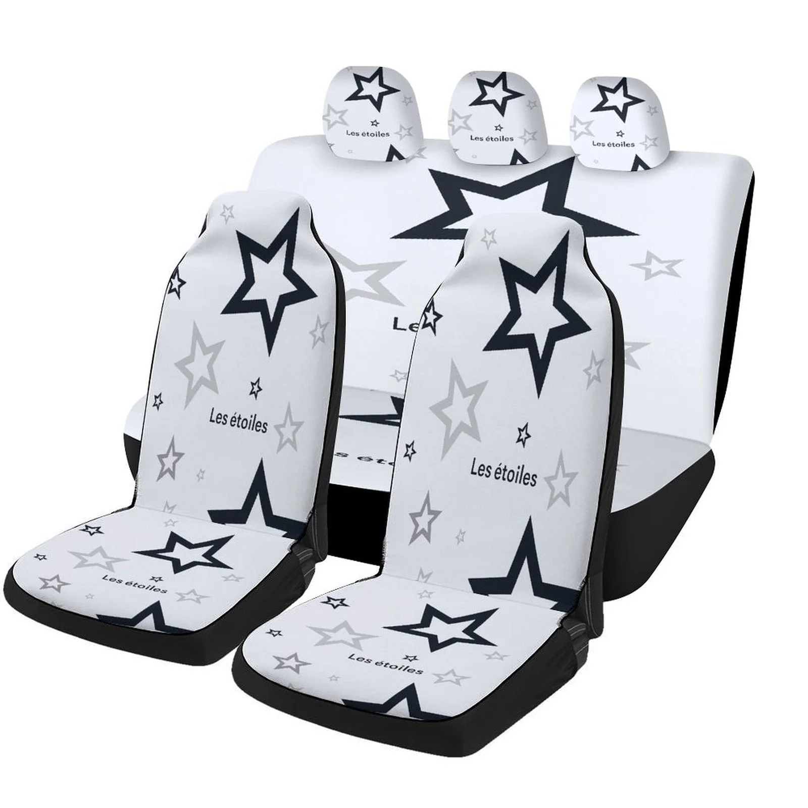 

Set Of Car Seat Covers Featuring A Pattern, Suitable For Various Vehicles. Stylish And Breathable, These Decorative Covers Provi