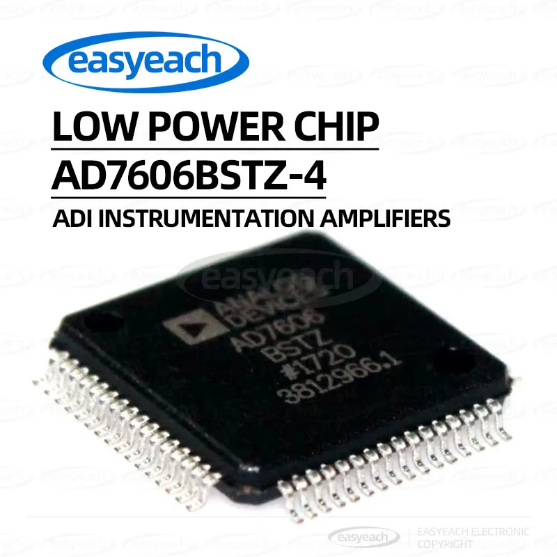 

AD7606BSTZ-4 LQFP-64 Четырехканальный аналого-цифровой преобразователь Встроенный 16-битный чип АЦП с синхронной выборкой