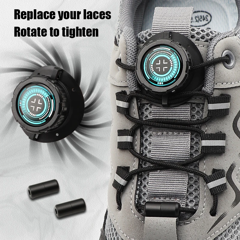 Automatic Shoe Laces Tennis Sneakers No Tie Shoelaces Round Shoelace Swivel Buckle Laces Adults Kids Unisex Shoe Accessorie