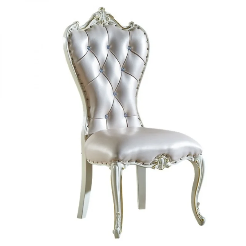 

European back chair dining chair modern simple manicure stool makeup chair restaurant solid wood white dining quality furniture