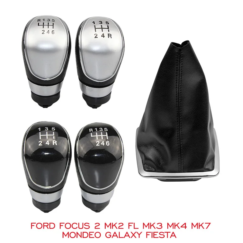 

5/6 Speed Gear Shift Knob Head Shifter Gaiter Boot Cover Ford Focus 2 MK2 FL MK3 MK4 MK7 MONDEO GALAXY FIESTA Car Accessories