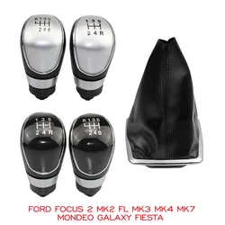 5/6 Speed Gear Shift Knob Head Shifter Gaiter Boot Cover Ford Focus 2 MK2 FL MK3 MK4 MK7 MONDEO GALAXY FIESTA Car Accessories
